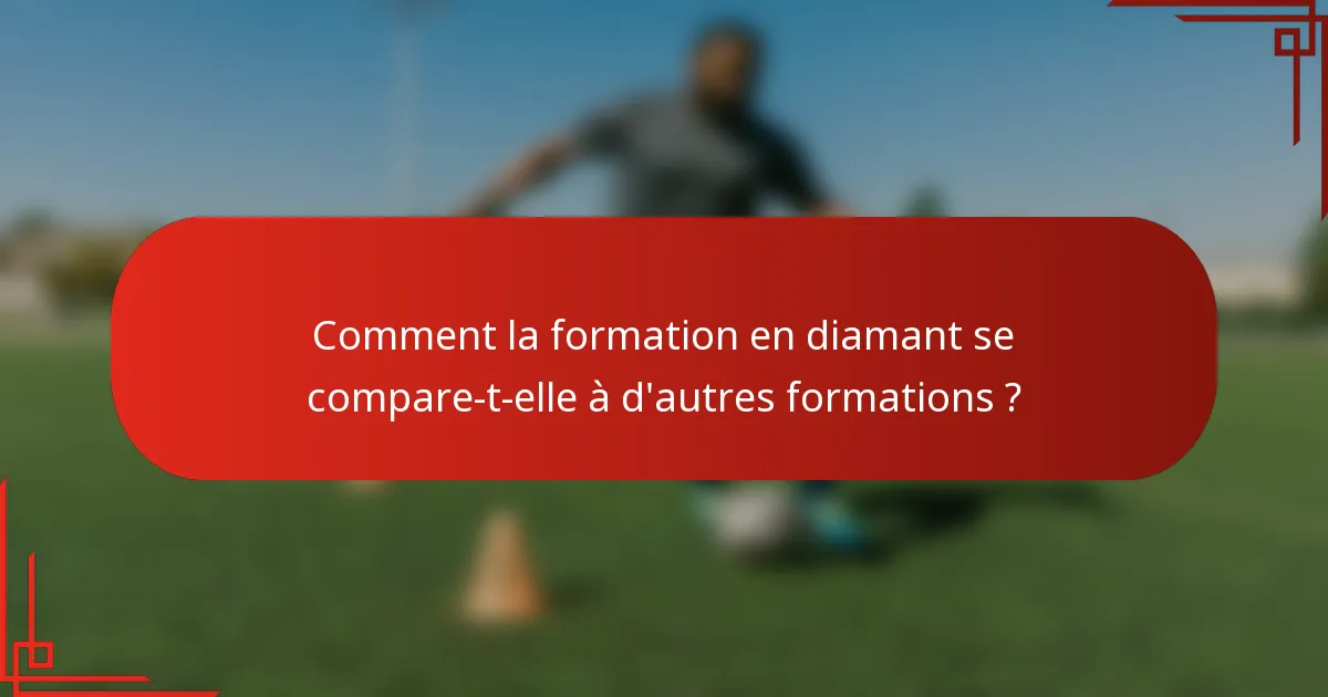 Comment la formation en diamant se compare-t-elle à d'autres formations ?